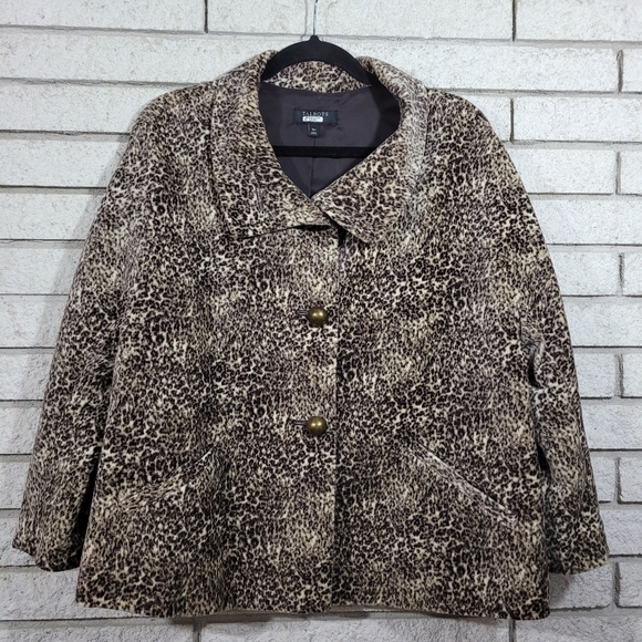 Talbots Leopard Print kelli swing coat 16P - Picture 1 of 8